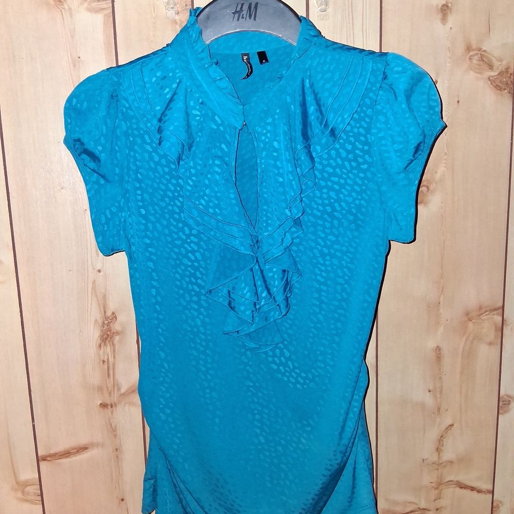 HeartSoul Teal Ruffle Blouse